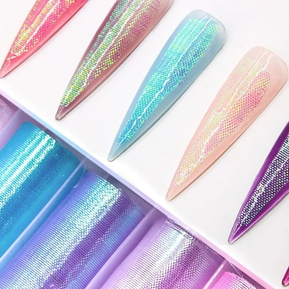 Mermaid Scale 3D Nail Foils | Mesh Texture Manicure Stickers Nail Art Foils QXL