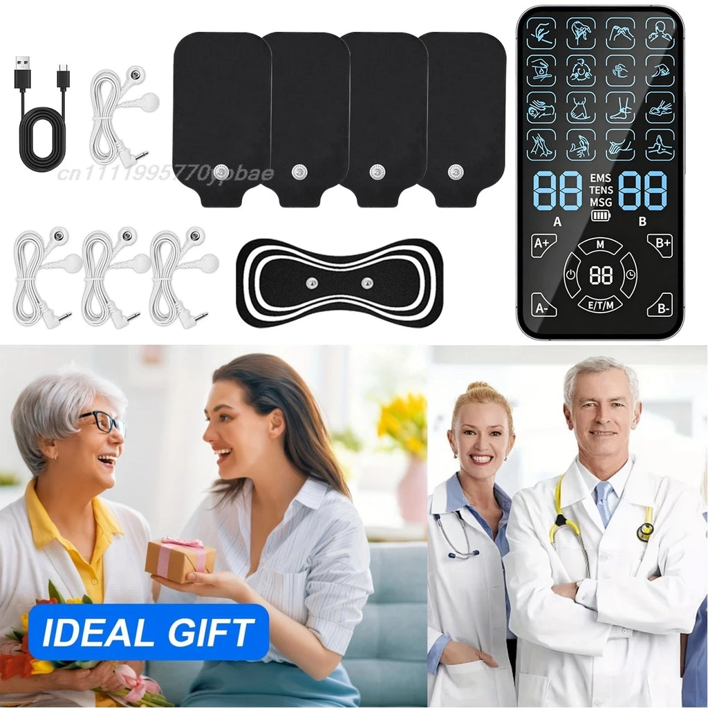TENS & EMS Muscle Stimulator | 16 Modes Dual Channel Massager Muscle Stimulator QXL