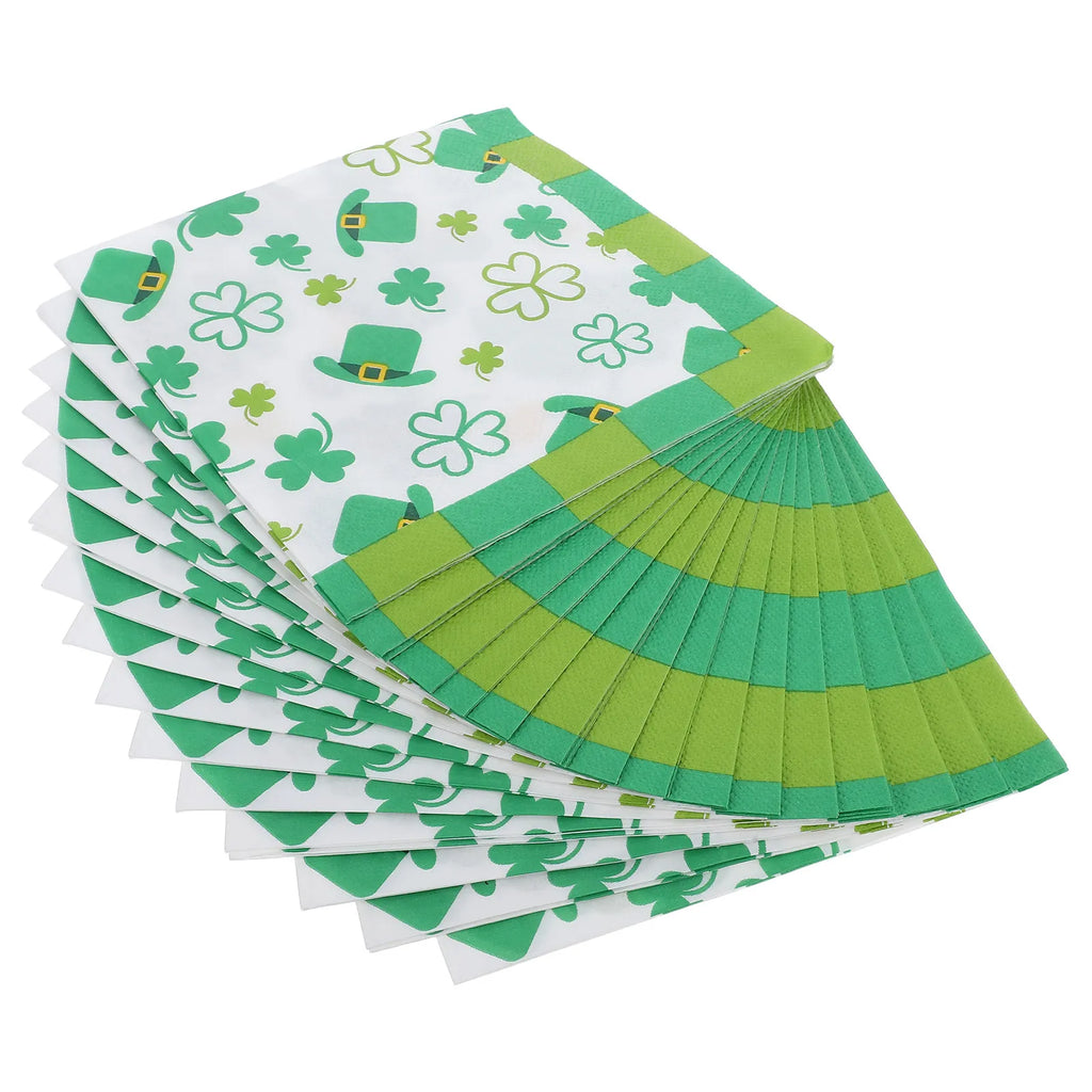 20-Pack Shamrock Paper Napkins | St. Patrick's Day Party Disposable Paper Napkins QXL Default Title