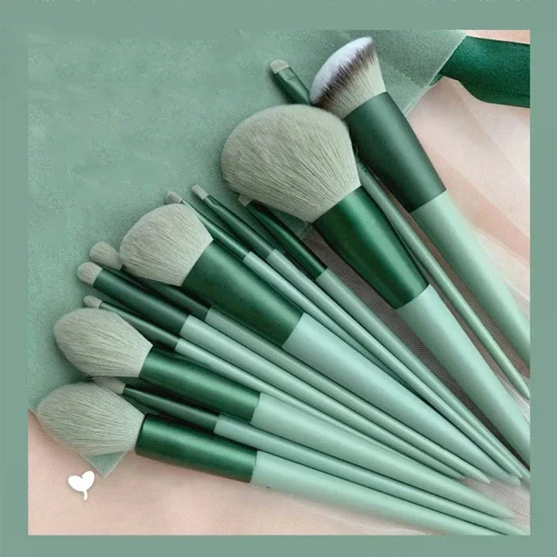 13-Pc Soft Fluffy Makeup Brush Set | Foundation & Eyeshadow Makeup Brush Set QXL