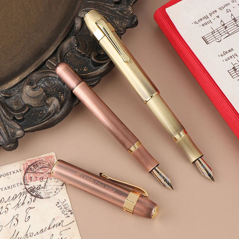 Antique Brass Pocket Rollerball Pen | Compact Portable Gift Pen Pocket Rollerball Pen QXL