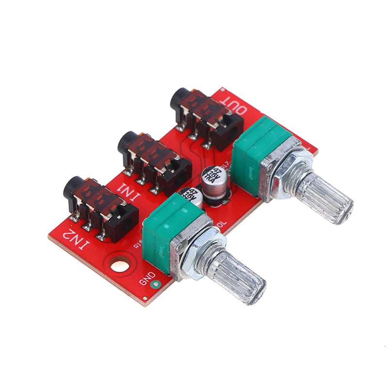 Passive Stereo Audio Mixer | 2-In 1-Out 3.5mm No Power Passive Audio Mixer QXL