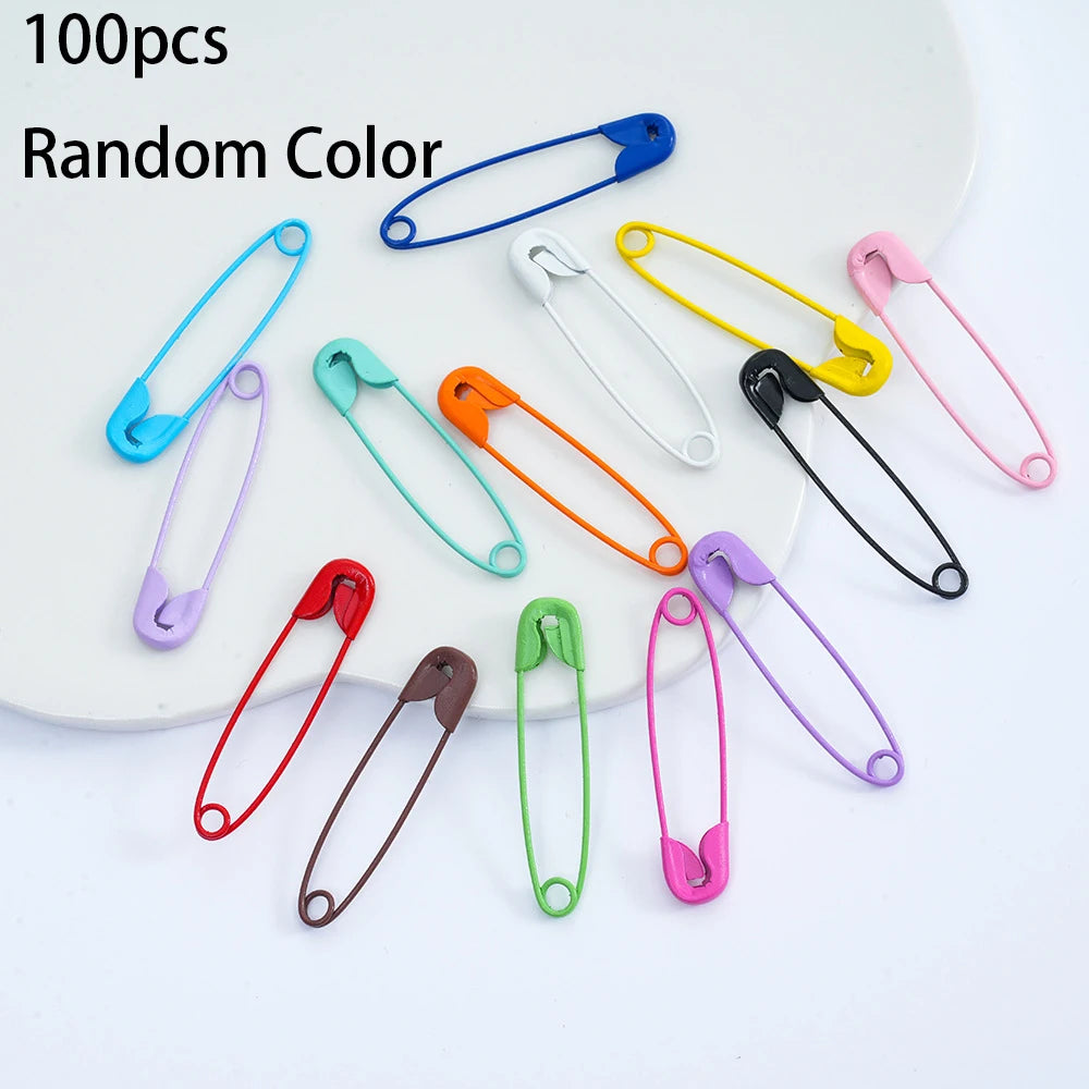 Colorful Safety Pins 10/50/100-Pack | Stainless Steel Sewing DIY Safety Pin Set QXL 100pcs Random Color 30mm