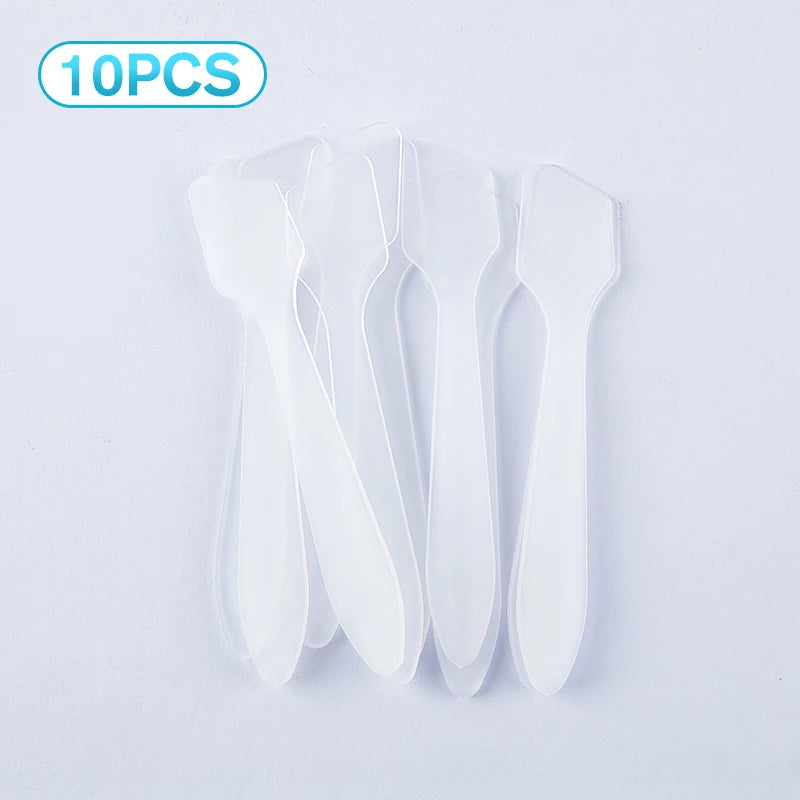 10-Pack Mini Cosmetic Spatulas & Mask Mixing Spoons Cosmetic Spatula Set QXL Clear