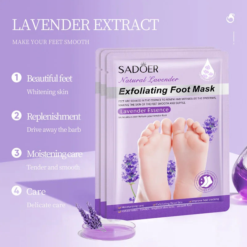 SADOER Exfoliating Foot Peel Mask | Dead Skin Remover Socks Foot Peel Mask QXL