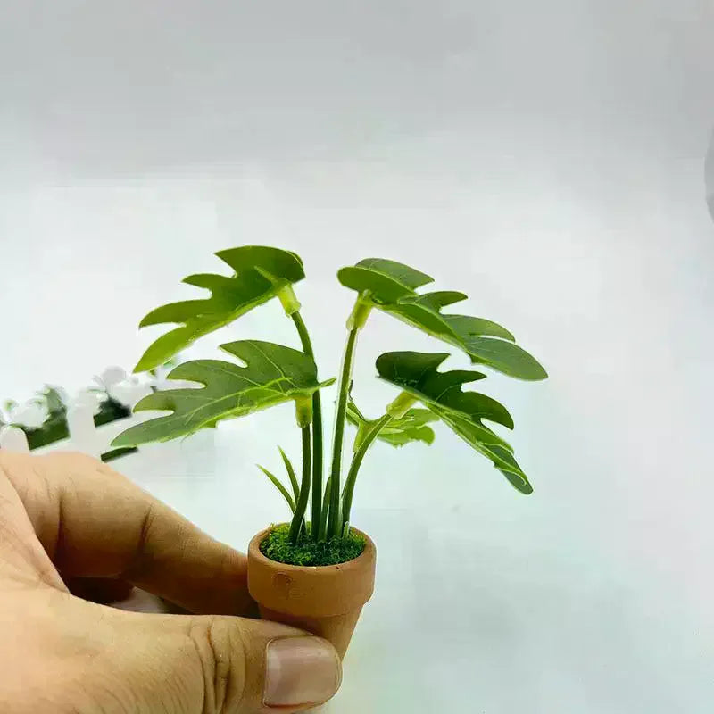 Miniature Dollhouse Potted Plant | Scandinavian Style Decor Dollhouse Miniature QXL