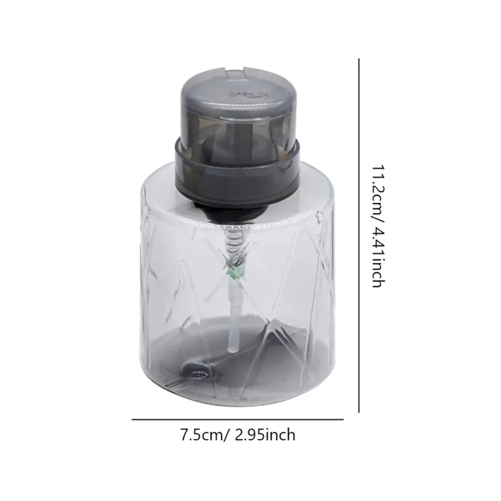 Lockable Refillable Pump Bottle 100ml | Makeup & Nail Cleaner Pump Dispenser Bottle QXL