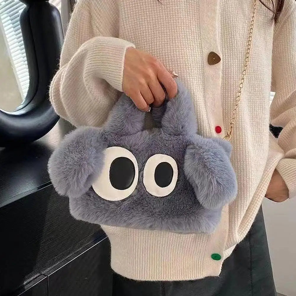 Kawaii Big Eye Plush Crossbody Bag | Y2K Cute Shoulder Purse Plush Crossbody Bag QXL