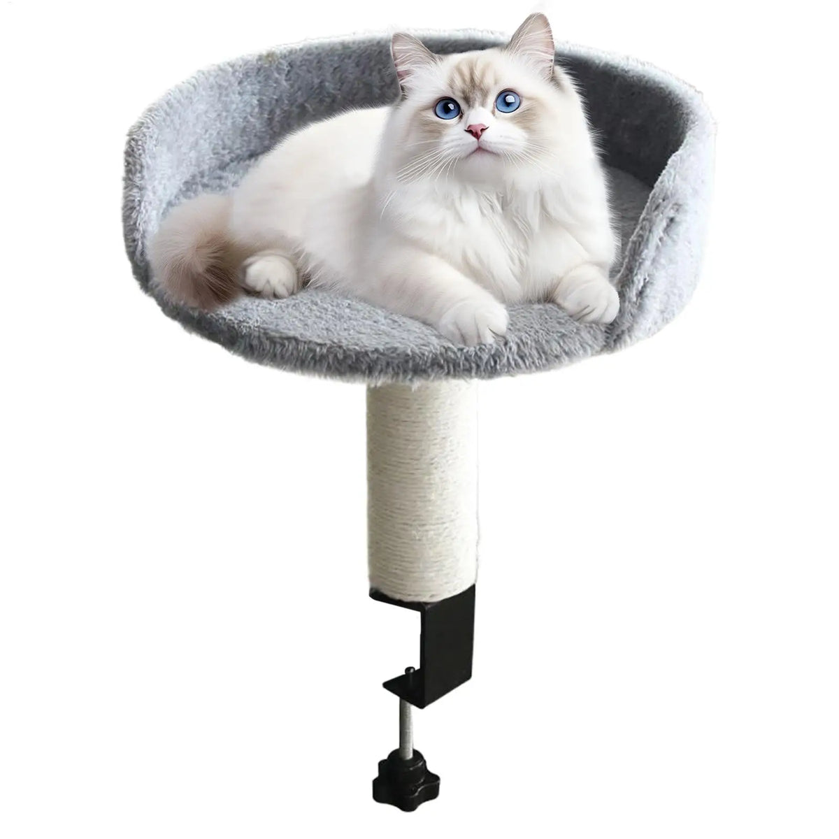 360° Rotating Desk Clamp Cat Bed | Adjustable Kitten Perch Cat Desk Bed QXL
