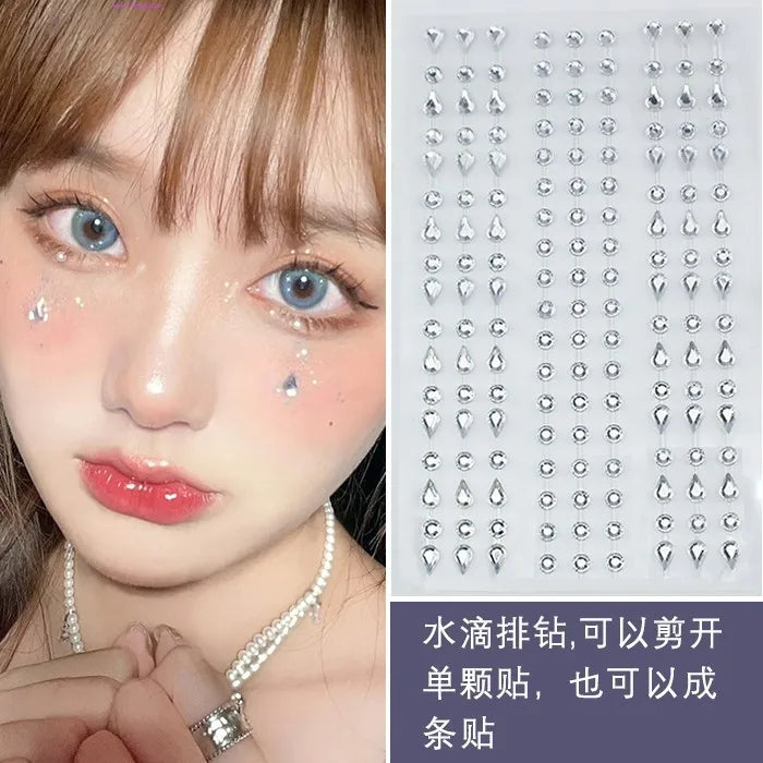 3D Crystal Rhinestone Face & Body Gems | Waterproof Glitter Face & Body Gems QXL