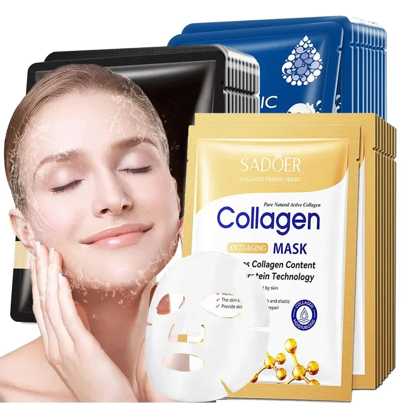20-Pack Snail Collagen Sheet Face Masks | Korean Skincare Sheet Face Mask QXL