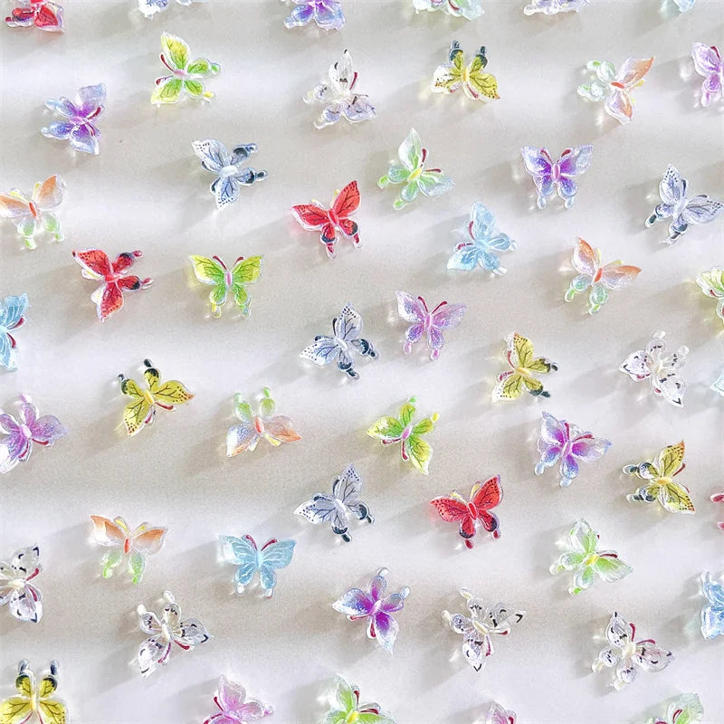 20-Pc 3D Butterfly Nail Charms | Kawaii Gradient Resin Decor Nail Art Charms QXL