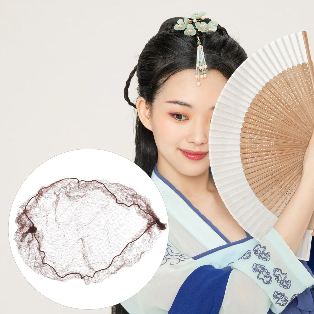 100-Pack Elastic Mesh Hair Nets | Ballet Bun & Food Service Mesh Hair Nets QXL