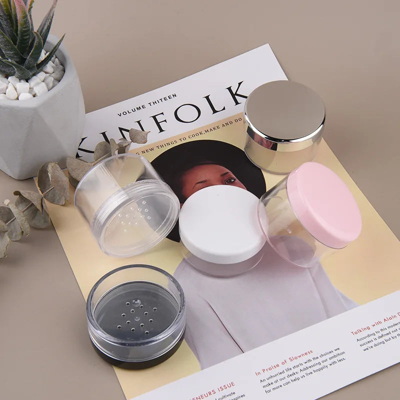 30g Refillable Loose Powder Box with Puff & Sifter Net Powder Cosmetic Case QXL