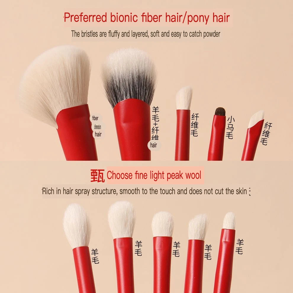 10-Pc Soft Makeup Brush Set with PU Zip Bag | Gift Box Makeup Brush Set QXL
