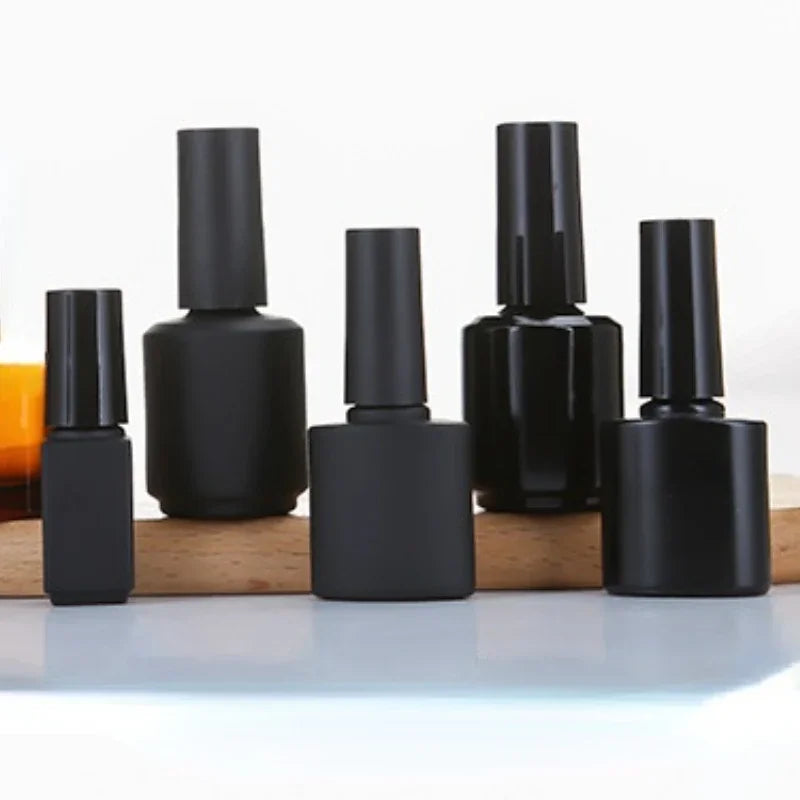 Empty UV Nail Gel Polish Bottles with Brush 10/15mL – Black Nail Polish Bottle QXL