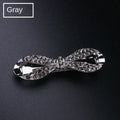 Glitter Crystal Rhinestone Ponytail Hair Clip | Wedding Barrette Rhinestone Hair Clip QXL 6cm gray