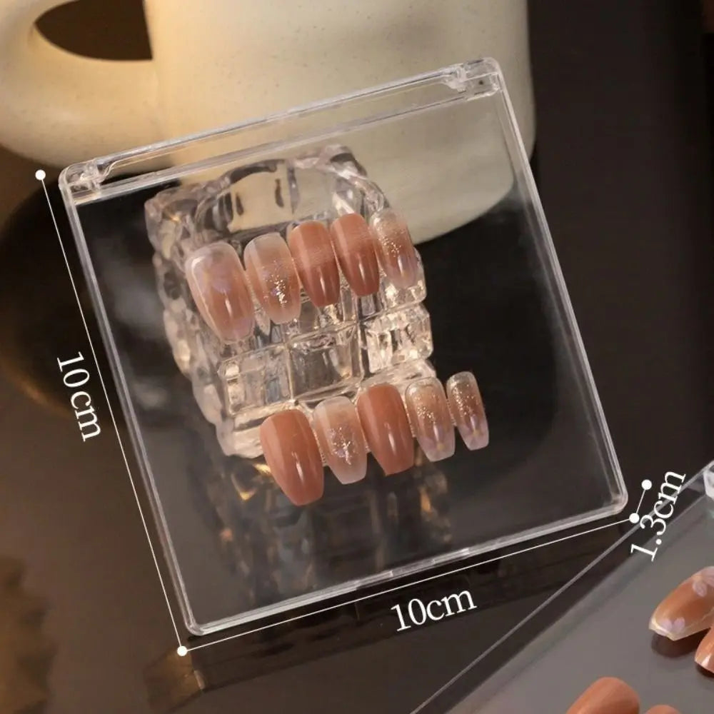 Acrylic Flip-Top Nail Storage Box | Dust-Proof + 30 Strips Nail Storage Box QXL