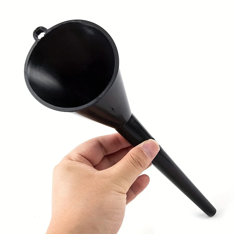 Black Plastic Oil Funnel – Long Neck & Hanging Hook Automotive Oil Funnel QXL