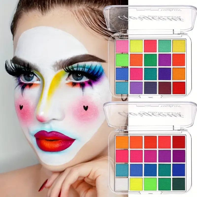 VERONNI 20-Color UV Neon Face & Body Paint Palette | Black Light UV Neon Body Paint QXL