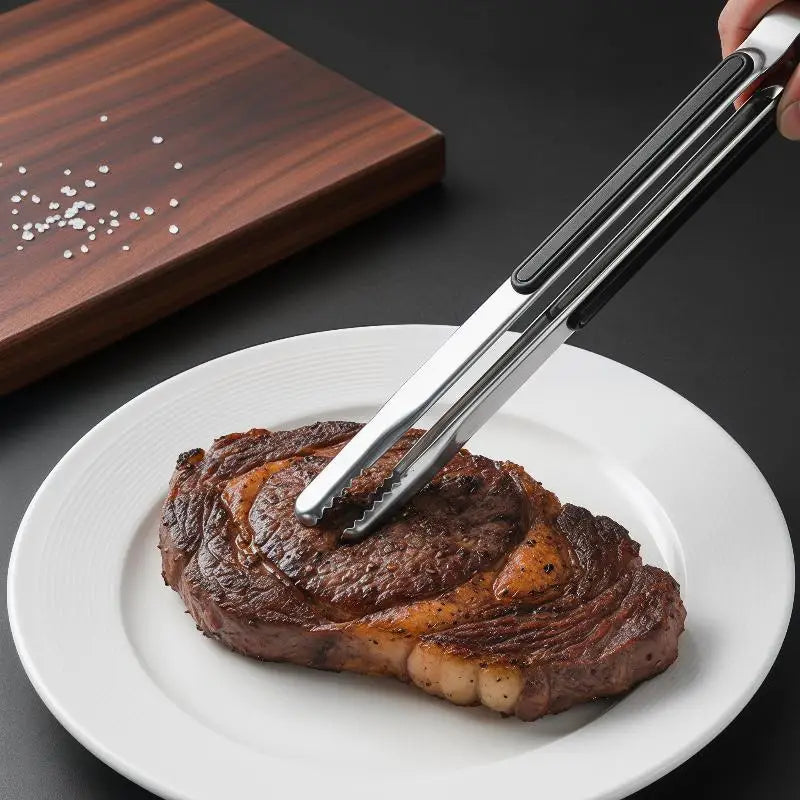 Stainless Steel BBQ Tongs | Non-Slip Multifunction Food Clip BBQ Tongs QXL