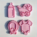 Princess Cookie Cutter Set – 4-Piece Plastic Stamp & Mold Cookie Cutter Set QXL 1set