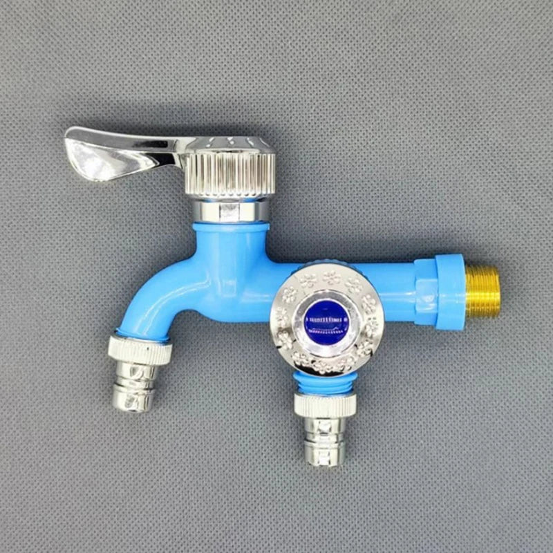 Dual Outlet Water Tap 1/2" Double Control Faucet Splitter Faucet Splitter Tap QXL