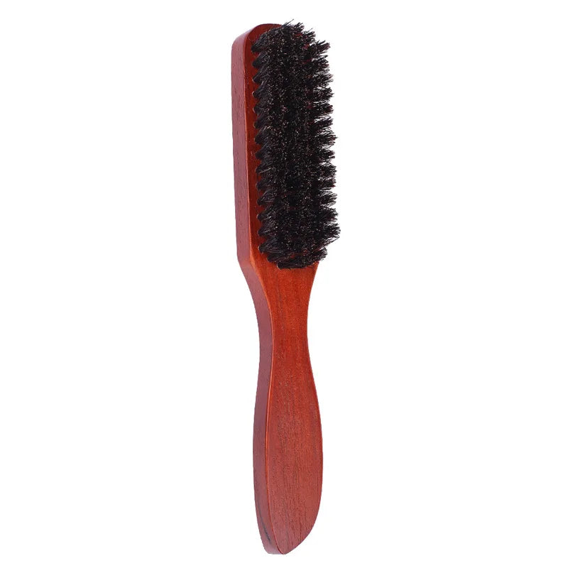 Men's Boar Bristle Beard Brush | Solid Wood Handle 22cm Beard Grooming Brush QXL
