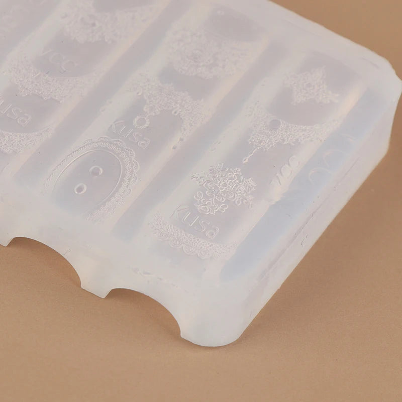 Silicone Lace Nail Art Mold | Embossed Manicure Stencil Nail Art Mold QXL