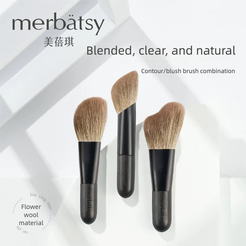 Mini Blush & Contour Brush – Soft Goat Hair, Wood Handle Blush Contour Brush QXL