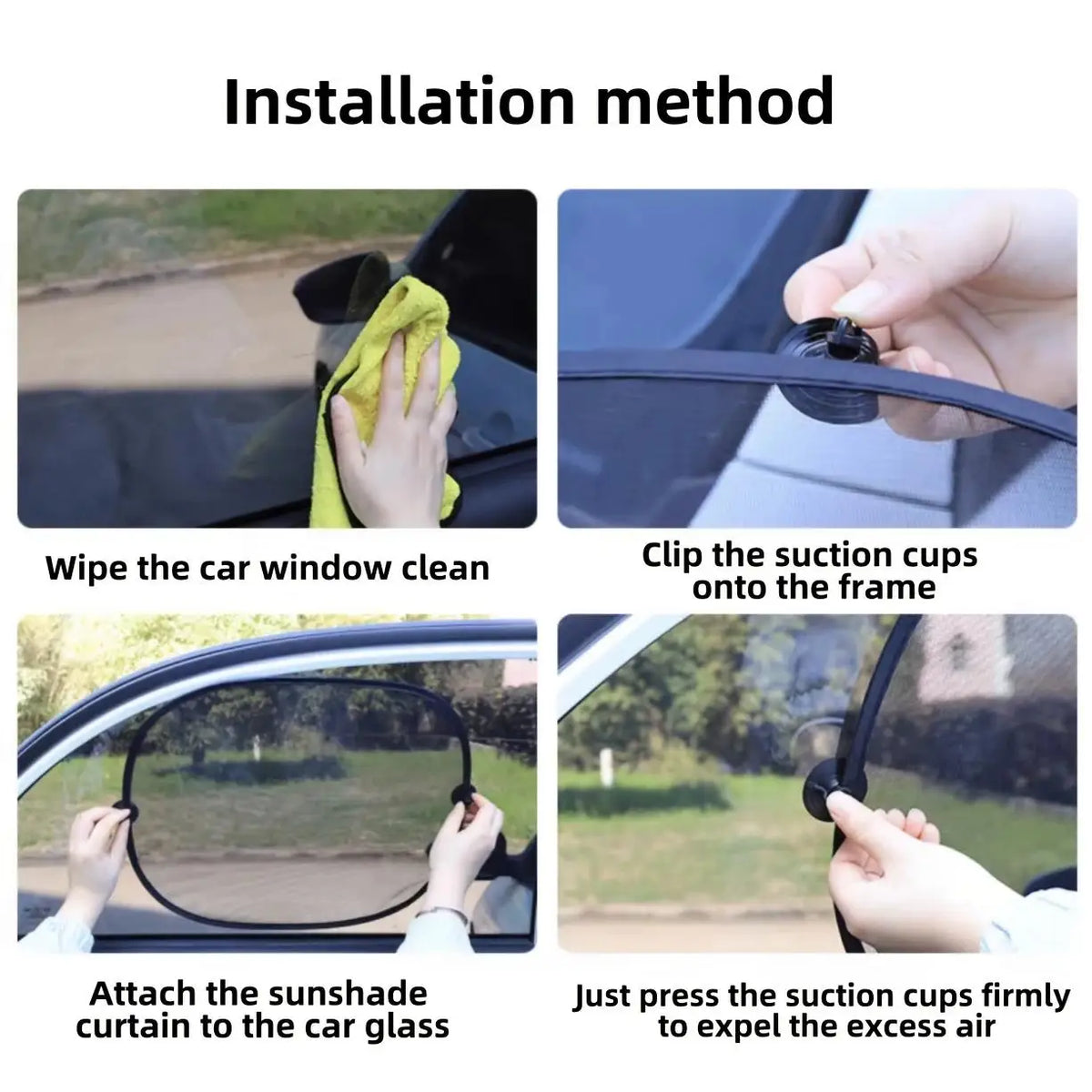 2-Pack Car Window Sunshades – UV & Heat Blocking Mesh Curtains Car Window Sunshade QXL