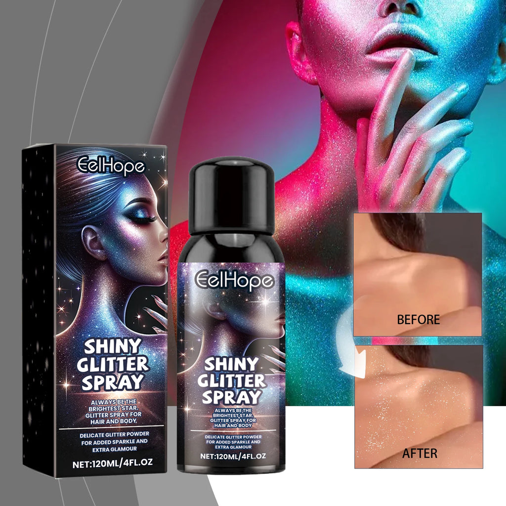 Eelhope Body & Face Glitter Spray – Shimmer Highlighter 120ml Body Glitter Spray QXL