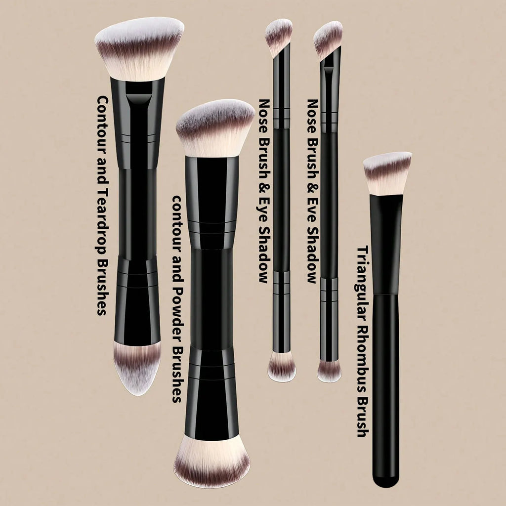 LUXEBLEND Makeup Brush Set with Sponges & Puffs | 5–15 Pc Makeup Brush Set QXL