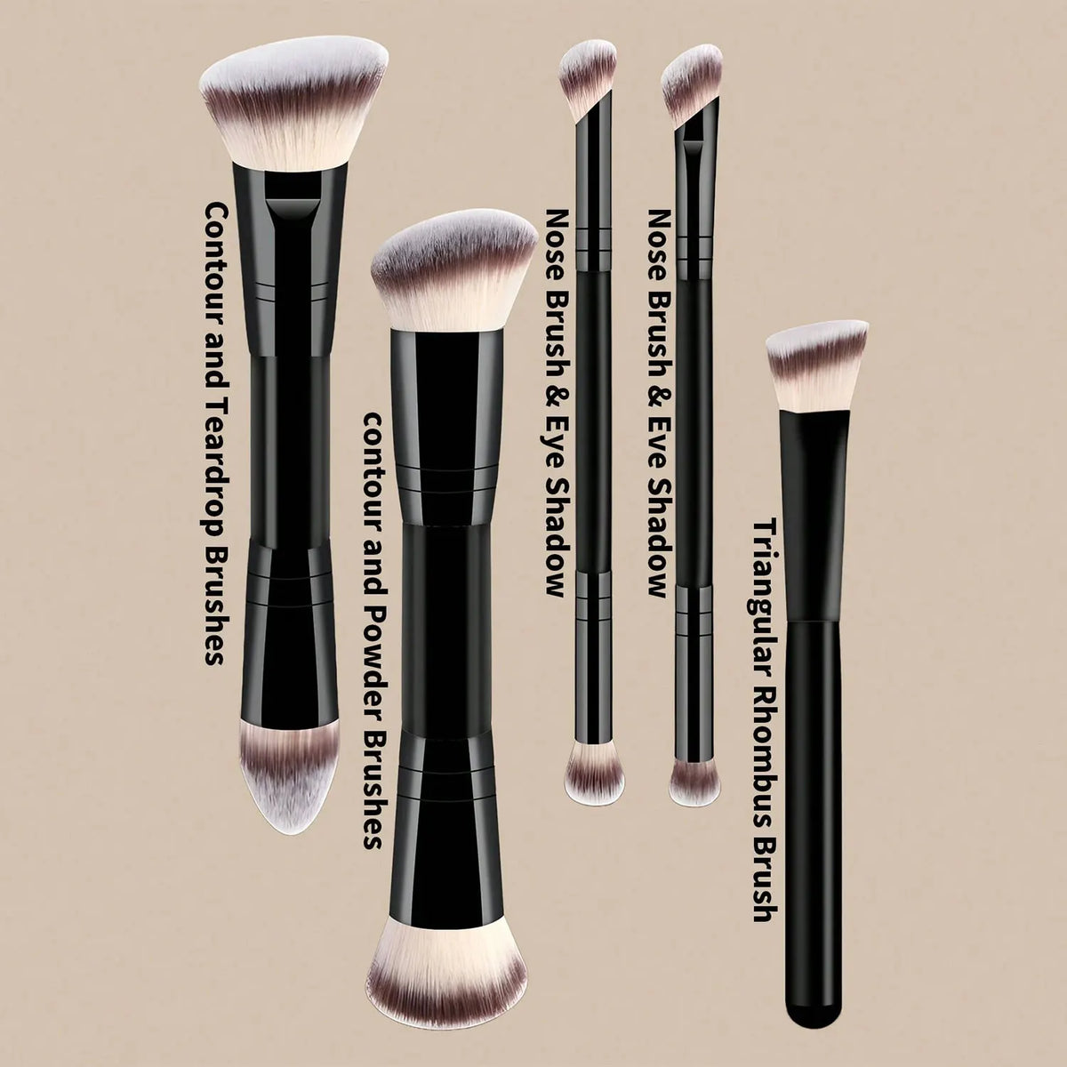 LUXEBLEND Makeup Brush Set with Sponges & Puffs | 5–15 Pc Makeup Brush Set QXL