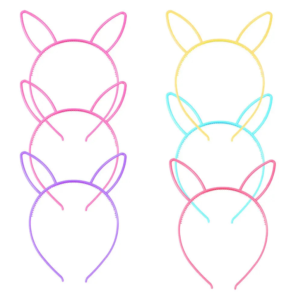 12-Pack Bunny Ear Headbands – Assorted Colors Party Costume Costume Headband Set QXL