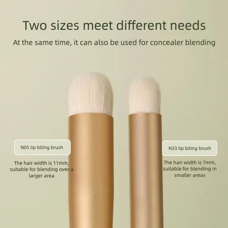 Soft Goat Hair Lip Brush with Lid | Portable Lipstick Brush Lip Makeup Brush QXL