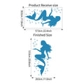 Mermaid Wall Decals Peel & Stick Ocean Stickers for Nursery Wall Decal Stickers QXL Blue