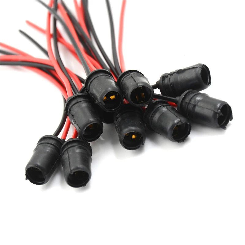 10-Pack T10 W5W Wedge Bulb Socket Extension Holders | Rubber Bulb Socket Holder QXL