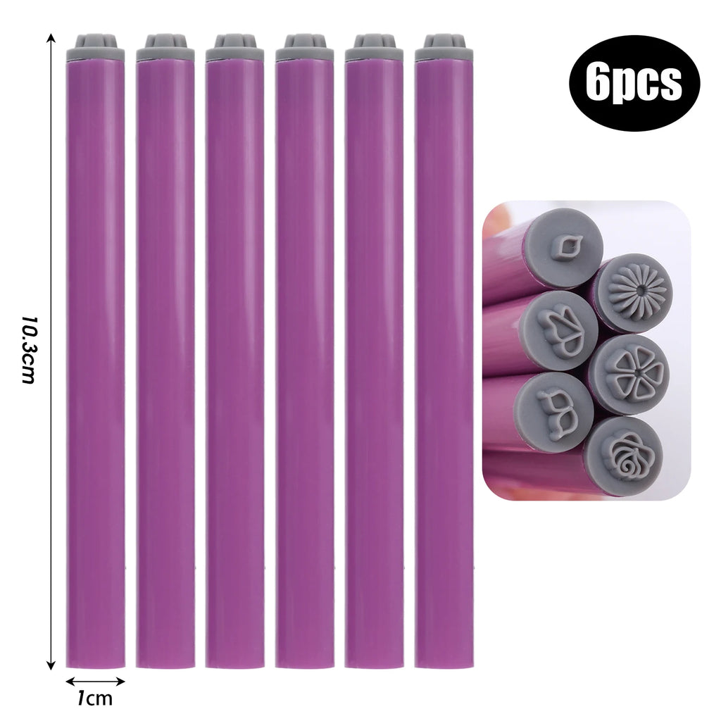 10-Pc Nail Art Stamp Pen Set | Flower & Butterfly Designs Nail Art Stamp Set QXL 6PCS