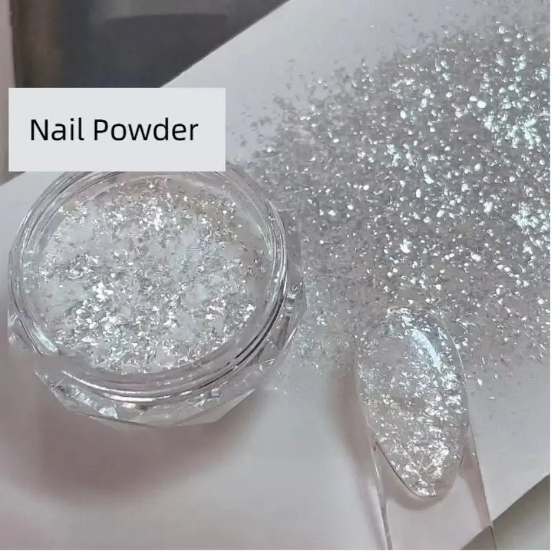 Opal Snow Powder Nail Flakes | Shimmer Glitter Decoration Nail Glitter Powder QXL