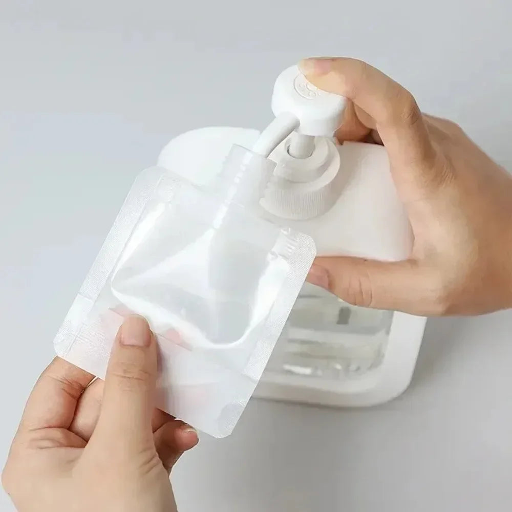 5-Pack Refillable Travel Squeeze Pouches | 30/50/100ml Travel Squeeze Pouches QXL