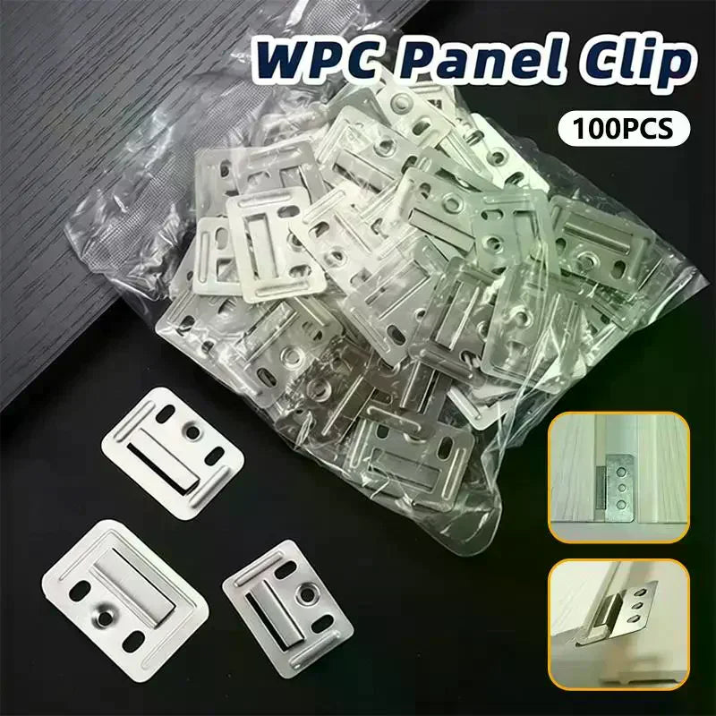 100-Pack Metal WPC Wall Panel Clips | Fluted Cladding Fasteners Wall Panel Clips QXL