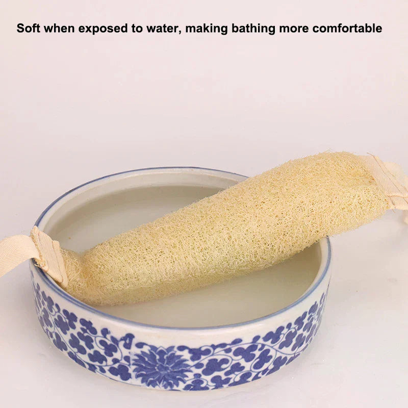 Natural Loofah Exfoliating Back Scrubber Bath Strap | S & L Loofah Bath Scrubber QXL