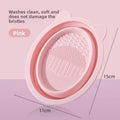 Silicone Makeup Brush Cleaning Bowl | Foldable Wash Box Brush Cleaning Bowl QXL pink