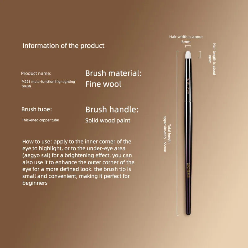 Moji M221 Eyeshadow Highlighting Blending Brush | Goat Hair Eyeshadow Blending Brush QXL M221 multifunctional