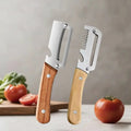 Stainless Steel Vegetable Peeler with Wooden Handle Vegetable Peeler QXL knife 2pcs 2