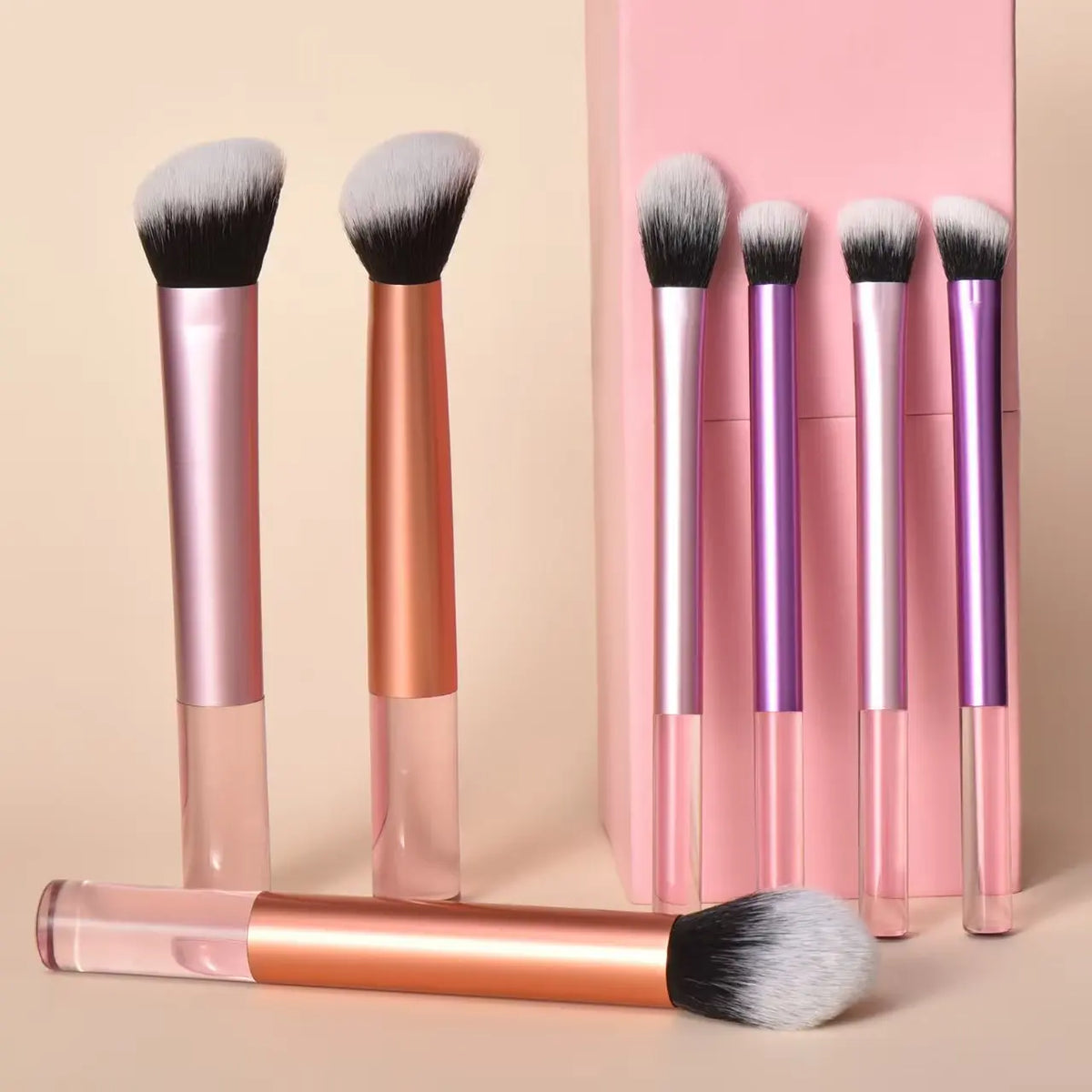7-Piece Synthetic Makeup Brush Set | Foundation & Eye Makeup Brush Set QXL 7 pcs