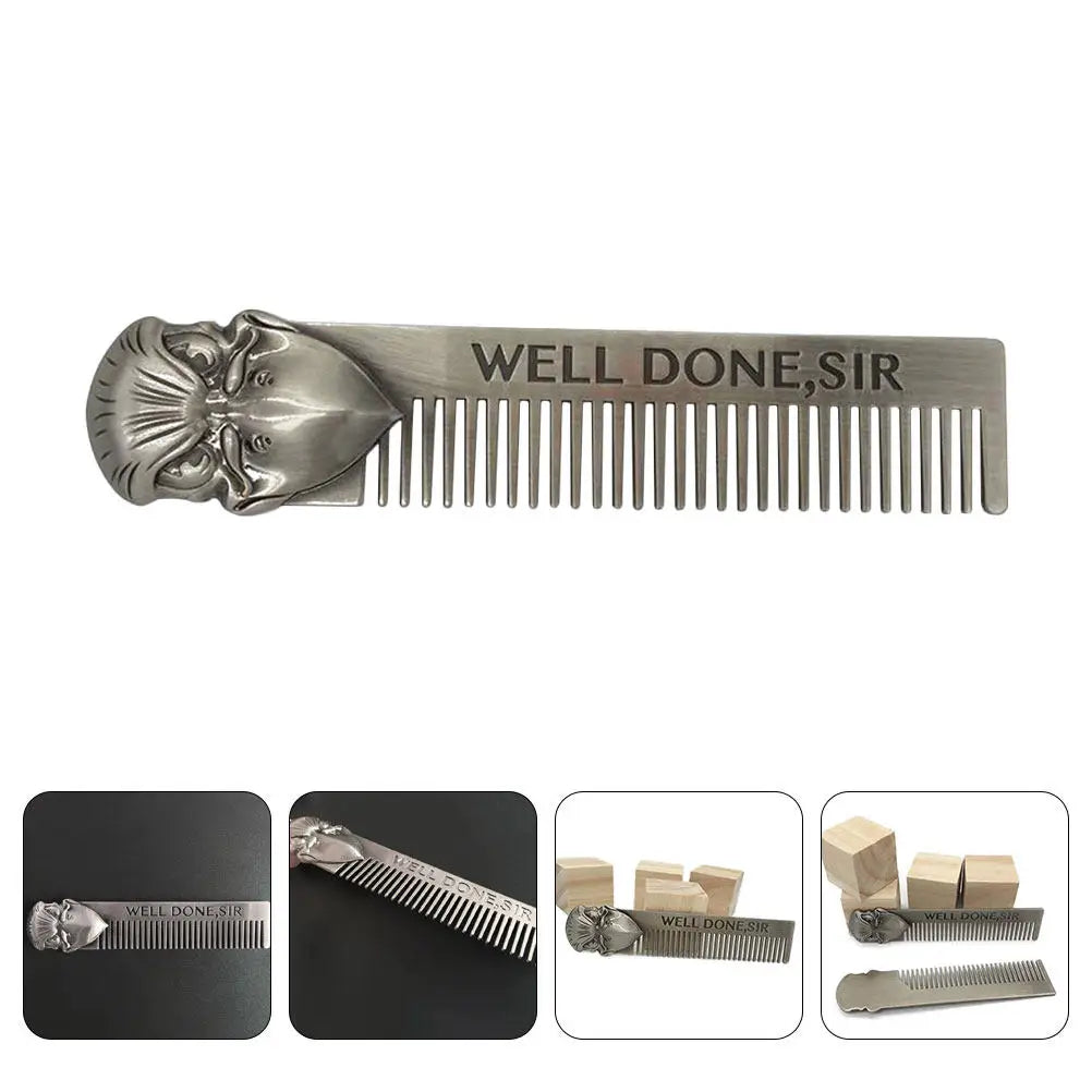 Stainless Steel Fine Tooth Beard & Hair Comb | Metal Styling Metal Hair Comb QXL