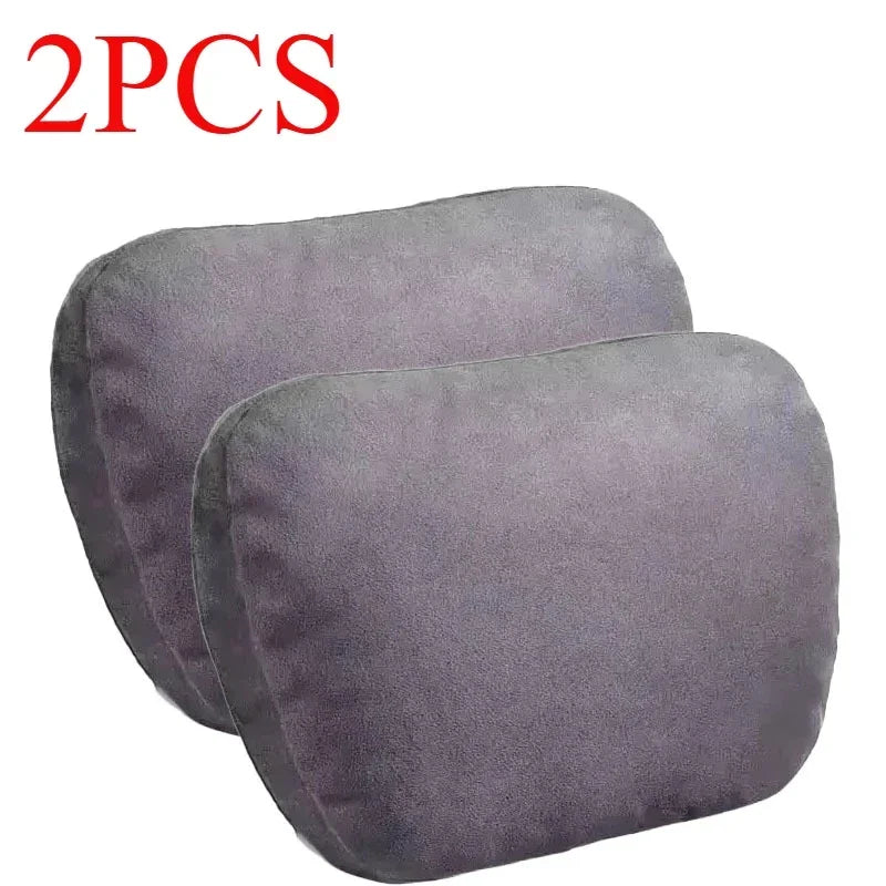 2-Pack Memory Foam Car Neck Headrest Pillows – Universal Fit Car Neck Pillow QXL GRAY 2PCS