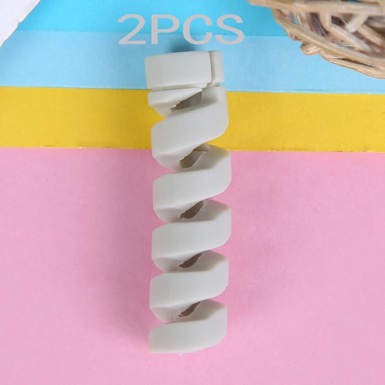 USB Cable Protector & Wire Organizer | Cord Sleeve & Ties Cable Management Set QXL M496 Gray-2PCS